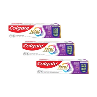 Kit 3 Creme Dental Colgate Total 12 Whitening 180g em Oferta na Shopee