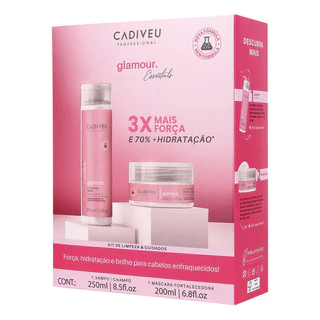 Kit Cadiveu Glamour Shampoo E Máscara - Brilho e Hidratação Profunda para Seus Cabelos
