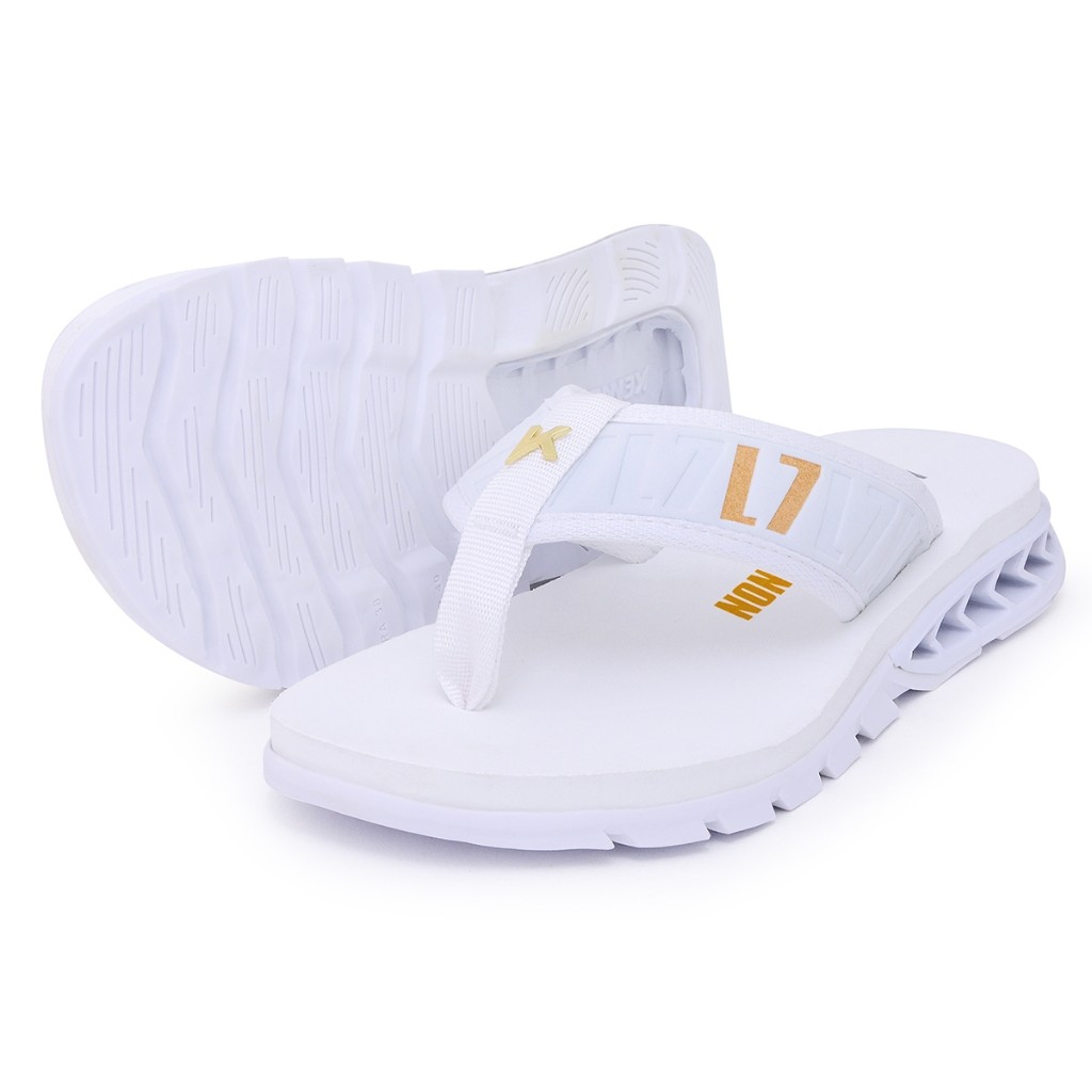 Promoção Chinela Sandalia Kenner L7 Elite Branco Dourado Volta as aulas ...