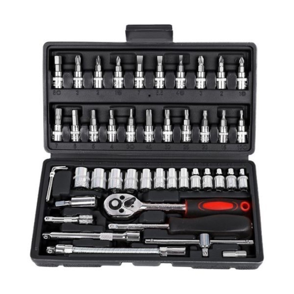 Imagem do produto Kit 46 Chave Catraca Jogo De Soquetes Allen Torx Ferramentas 1