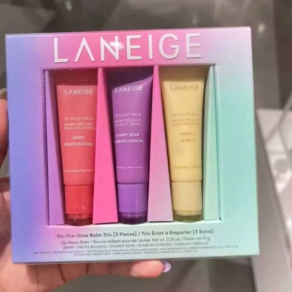 [Laneige] Lip Glowy Balm Trio Set (Gummy Bear 10g, Berry 10g, Vanilla 10g)