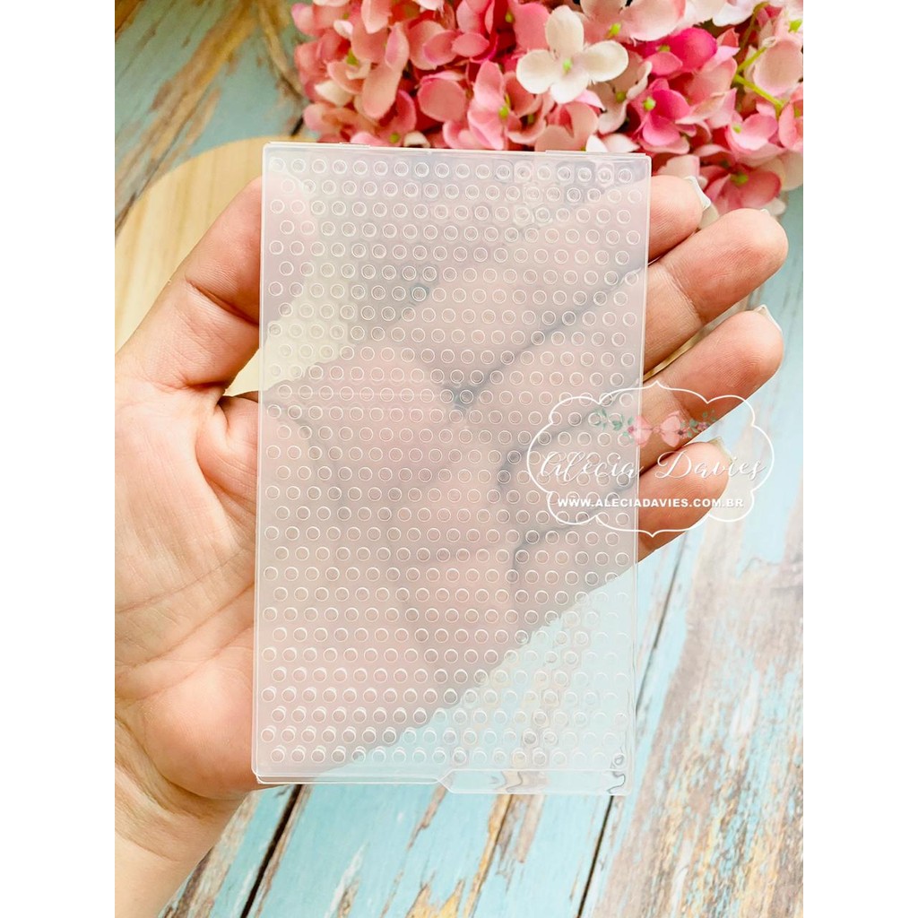Mini Placa de Textura e Alto Relevo Emboss Para Artesanatos Formato Poá ...