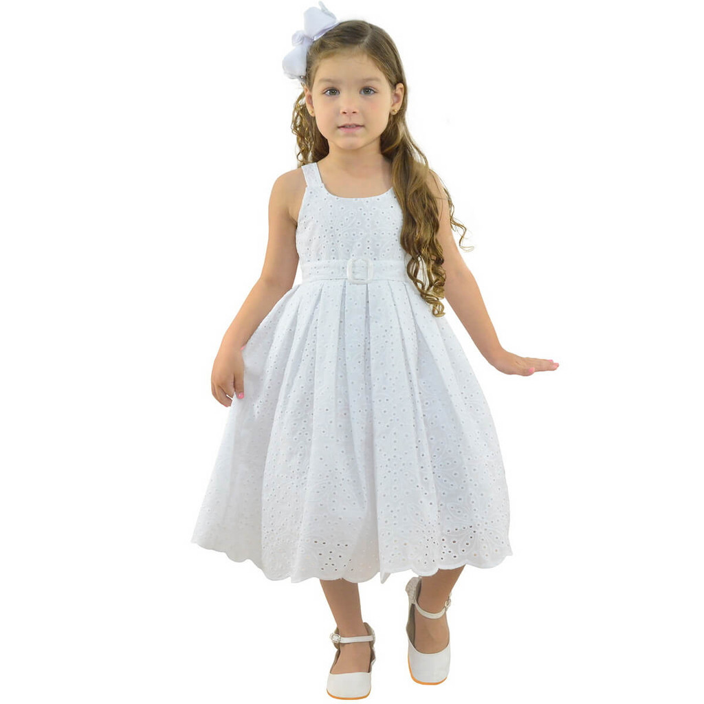 Vestido Laise Branco Infantil: Elegância dos meses aos 10 anos