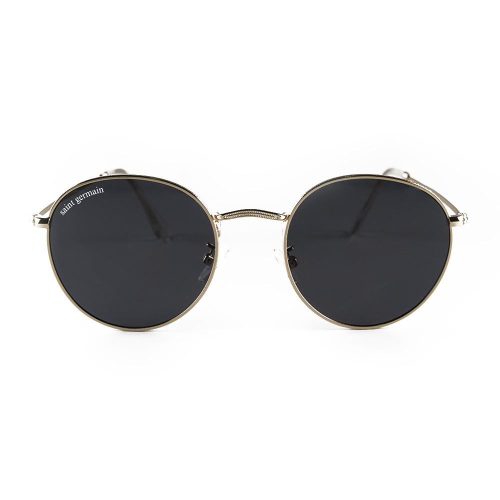 Óculos de Sol Clássico Redondo Lenox Black Gold Proteção UV
