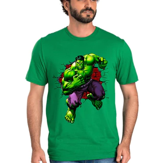 Linda Camiseta Camisa Camiseta Hulk Marvel Adulto e Infantil e plus size blusa Unissex 100% Algodão Envio Imediato