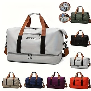 Bolsa De Viagem Impermeável De Grande Capacidade De Camada Dupla Leve E Com Zíper De Duffel De Ioga Ao Ar Livre em Oferta na Shopee