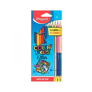 Lápis de Cor Maped 12 Lápis 15 Cores - Embalagem com 12 Unidades em Oferta na Shopee