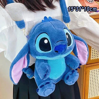 Mochila De Pelúcia Disney Ins Japonês Ponto Azul Engraçado Desenho Animado Estudante De Grande Capacidade