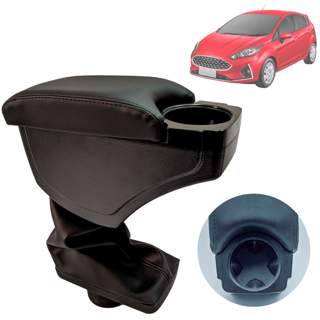 Apoio Encosto Descanso De Braço Porta Copos Apoio New Fiesta Hatch Sedan 2013 Até 2017