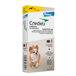 Credeli Antipulgas 56,25mg Cães 1,3Kg A 2,5Kg 1 Comprimido em Oferta na Shopee