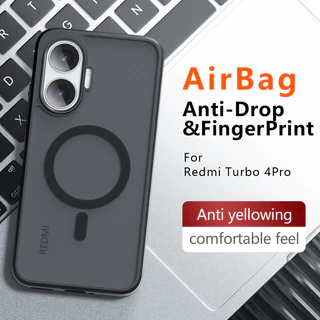 Para Xiaomi POCO F7 , Redmi Turbo 4 Pro Caso ELVEV Airbags Anti-Queda TPU Duro PC Pele-Sensação Sucção Telefone Capa