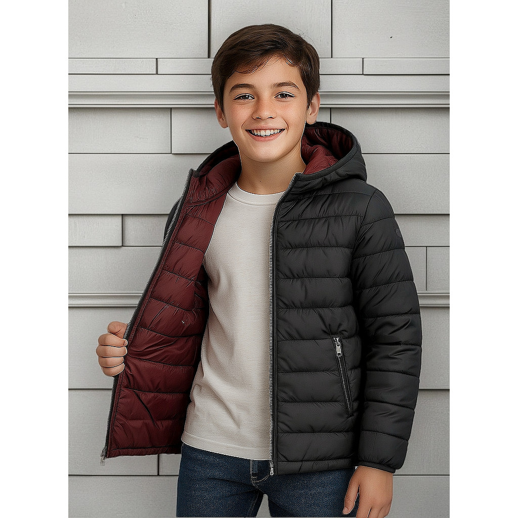 Casaco Puffer Dupla Face Infantil Juvenil Bobojaco Premium
