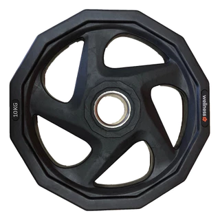 Anilha Olímpica Rubber com 5 furos de 10KG Wellness - WK012 em Oferta na Shopee