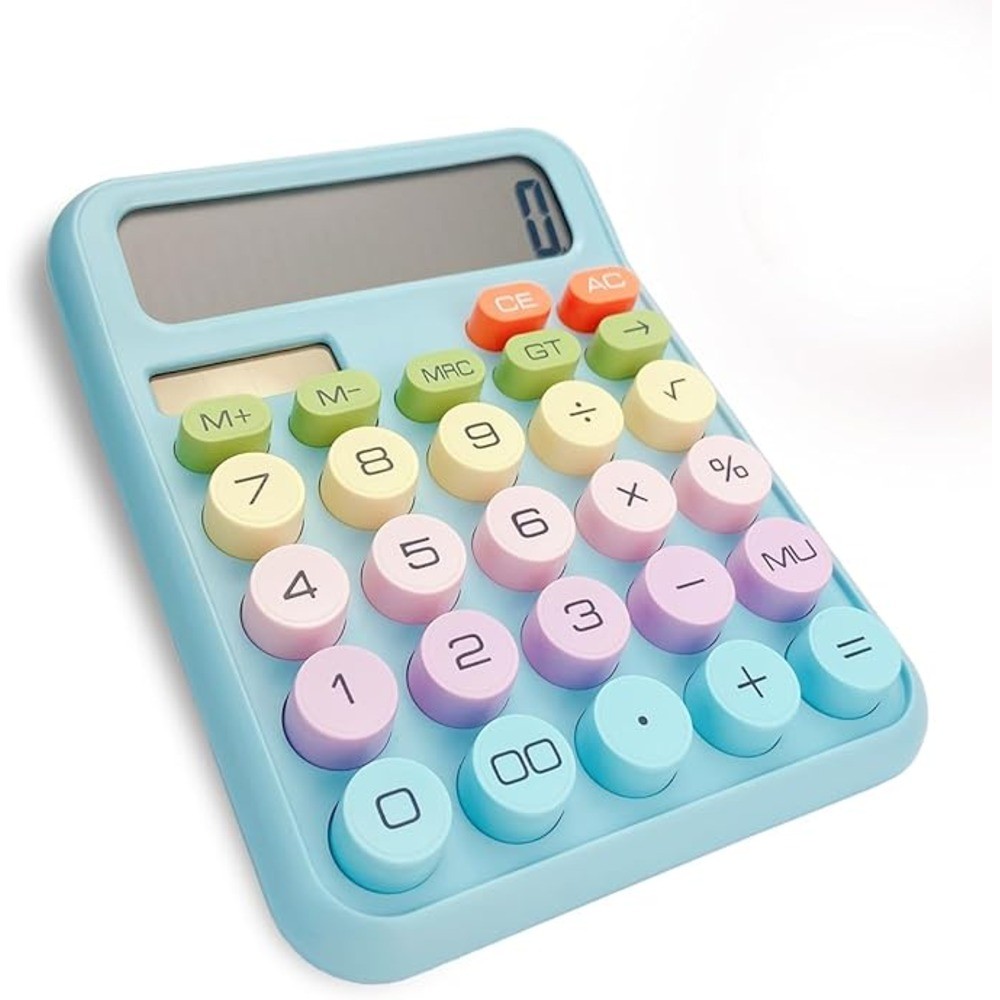 CALCULADORA COM BOTÕES GRANDES E COLORIDOS