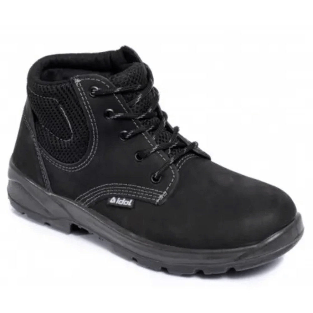 Botina Couro Nobuck Preto Biqueira Pvc Ca 42742 Idol | Shopee Brasil