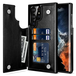 Capa De Couro Carteira Para Samsung Galaxy S25 S24 S23 S22 S21 Ultra Plus S24 S23 S21 FE Traseira Flip