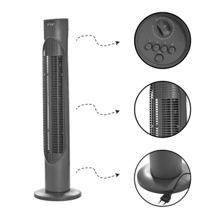 Ventilador Torre Slim Cinza Fix 3 Velocidades 110/220v 86cm
