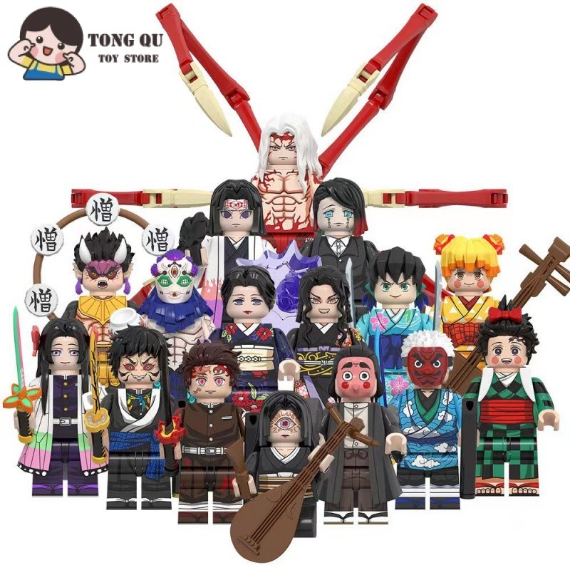 Anime Minifiguras Demon Slayer Bonecas Brinquedos De Presente De Aniversário