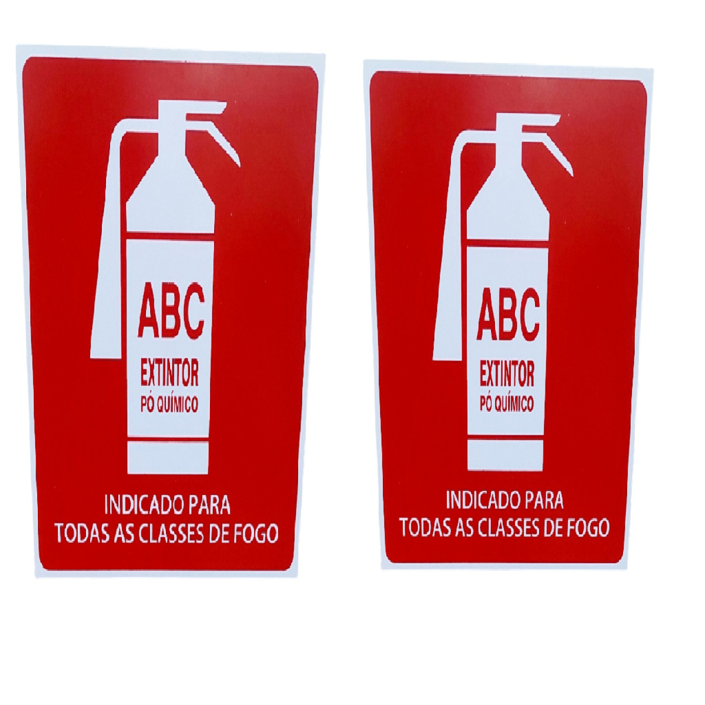 kit combo 2 Placa de Sinalização extintor ABC 20X20 todas | Shopee Brasil