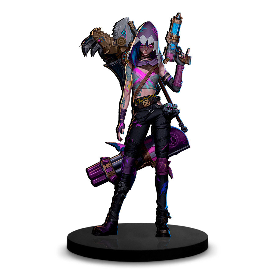 Totem Médio Jinx Revolução Arcane - 14cm + Base