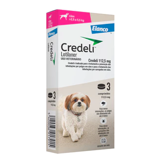 Credeli Antipulgas 112,5mg Para Cães 2,5Kg A 5,5Kg 3 Comprimidos em Oferta na Shopee
