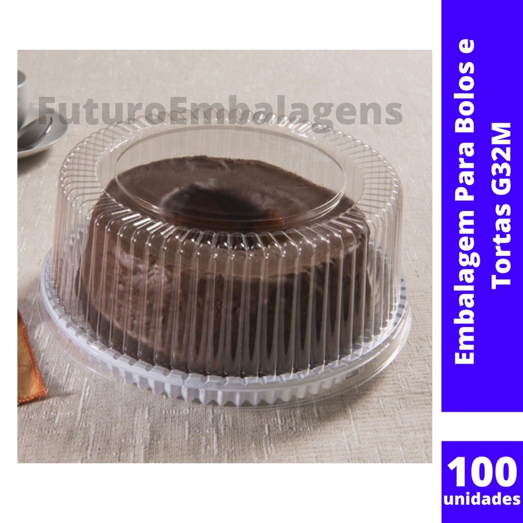 100un Embalagem Bolo e Mini Torta G32M Média Branca 750g Padaria - Lanchonete