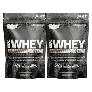 Kit 2x 100% Whey Protein Concentrado Refil 900g Nutrex Research Suplemento para Ganho de Massa Muscular em Oferta na Shopee