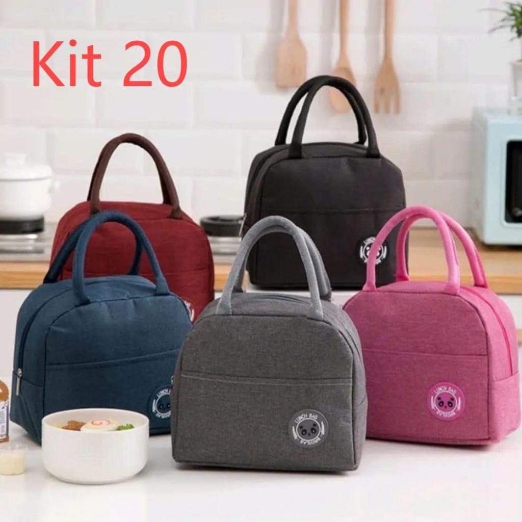 Kit 20 Bolsa Térmica Portátil Marmita Viagem Necessaire Lancheira ...