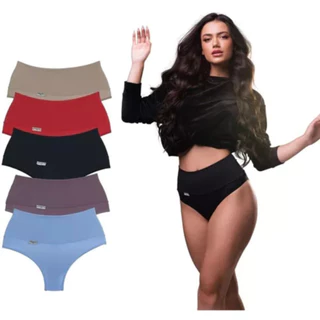 Kit 3 Cinta Modeladora Feminina calcinha cintura alta Calcinha cós alto segura barriga em Oferta na Shopee