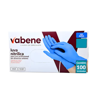 Luva Nitrílica Vabene Azul P M G em Oferta na Shopee