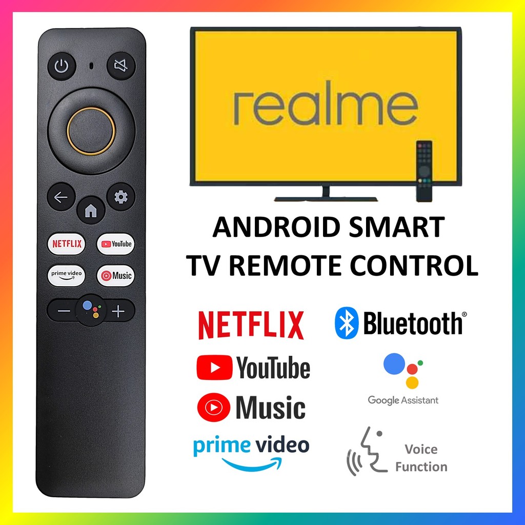 Controle Remoto De Substituição REALME TV Stick Com Netflix , YouTube , Vídeo Principal , Botão De Reprodutor De Música