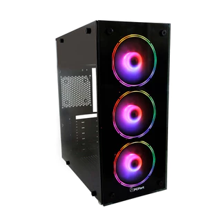 Gabinete Gamer PCFort Endless RGB com 3 fans RGB Preto em Oferta na Shopee