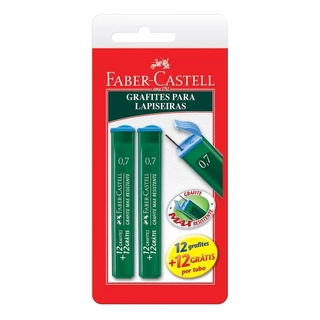 Grafite Faber Castell 0,7mm Tubo com 24 Grafites Embalagem com 2 Unidades em Oferta na Shopee