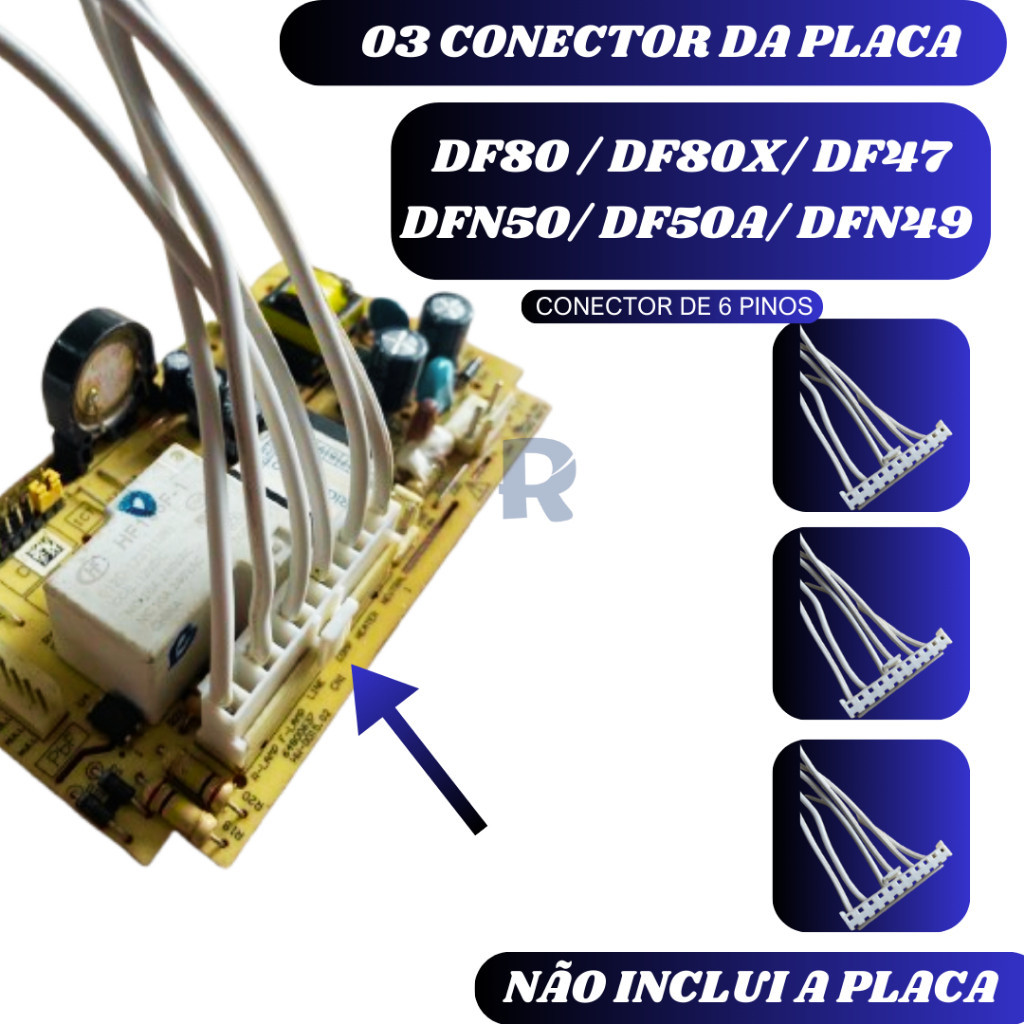 Kit 3 Conector Da Placa Df80 Df80x Dwx51 Df51 Dfw51 Dw51x | Shopee Brasil
