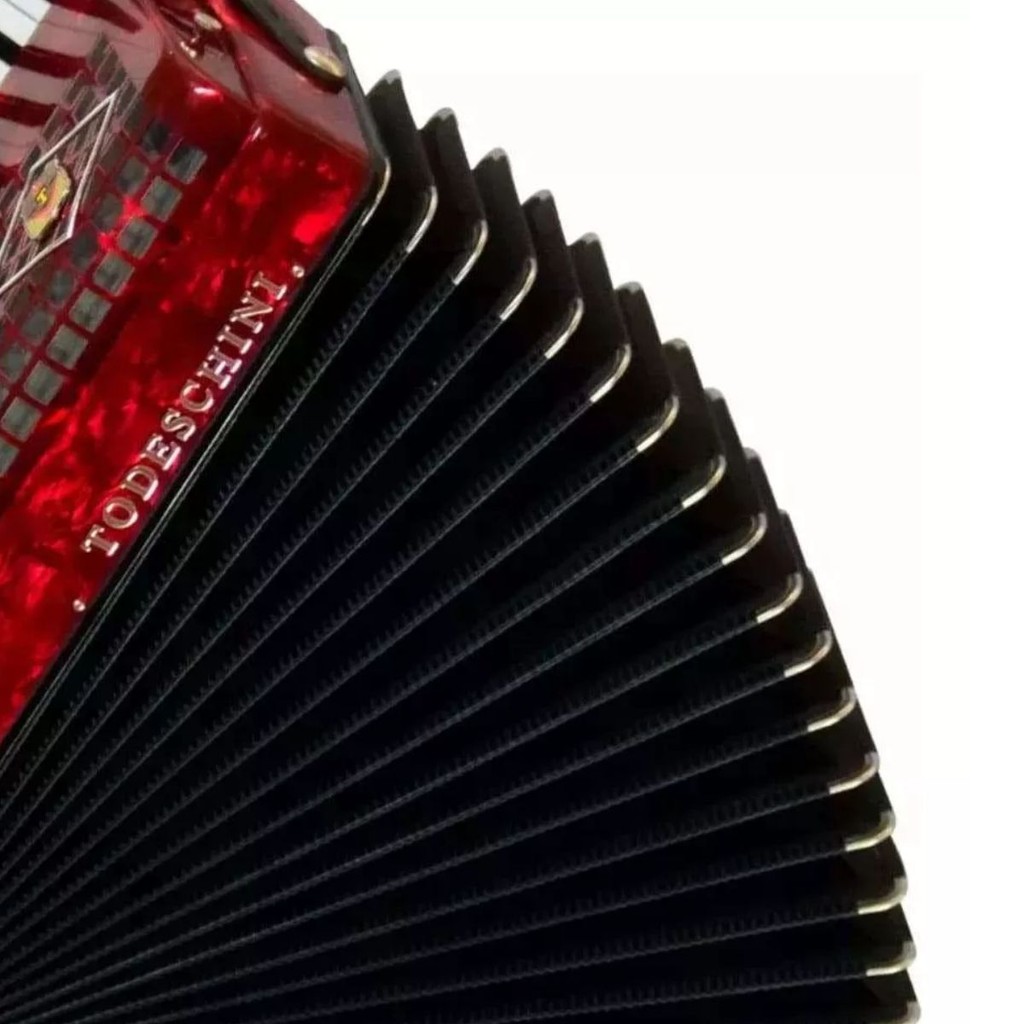 Sanfona Acordeon Todeschini YW827 Vermelho 41 Teclas E 120 Baixos