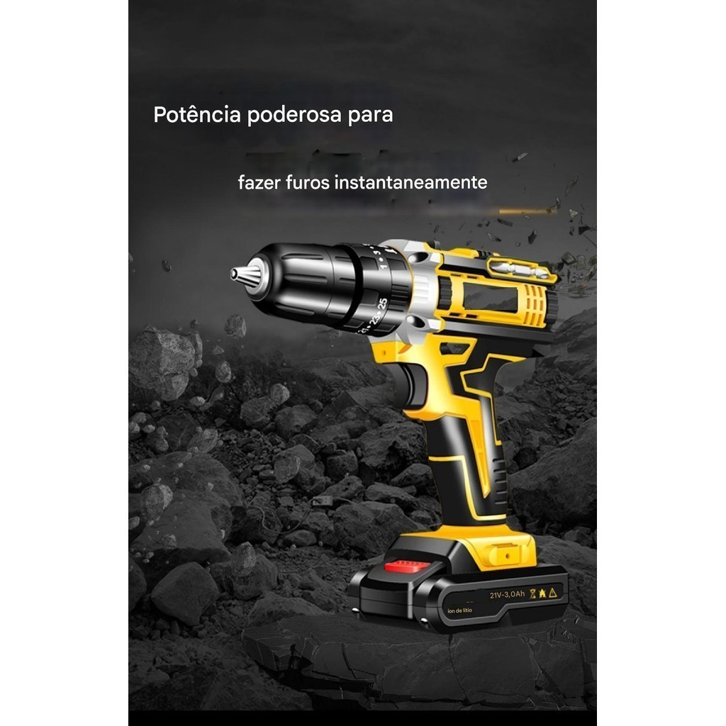 Parafusadeira Furadeira 48V 2 Baterias Com Maleta e Acessórios Completo