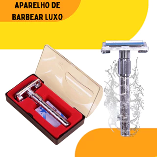 Aparelho De Barbear Luxo Reutilizável De Metal Com Estojo
