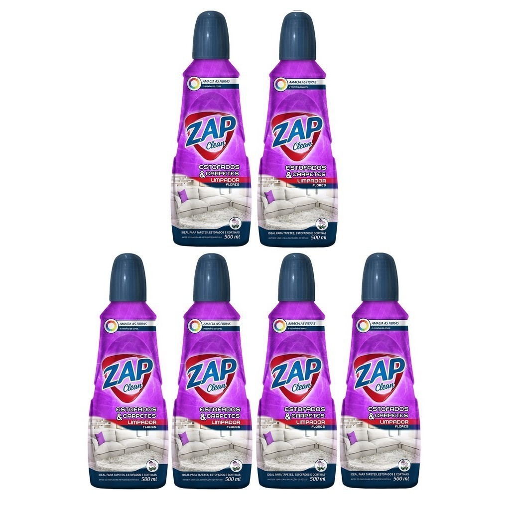 Kit C/ 6un Limpa Carpetes e Estofados Zap Clean 500ml | Shopee Brasil