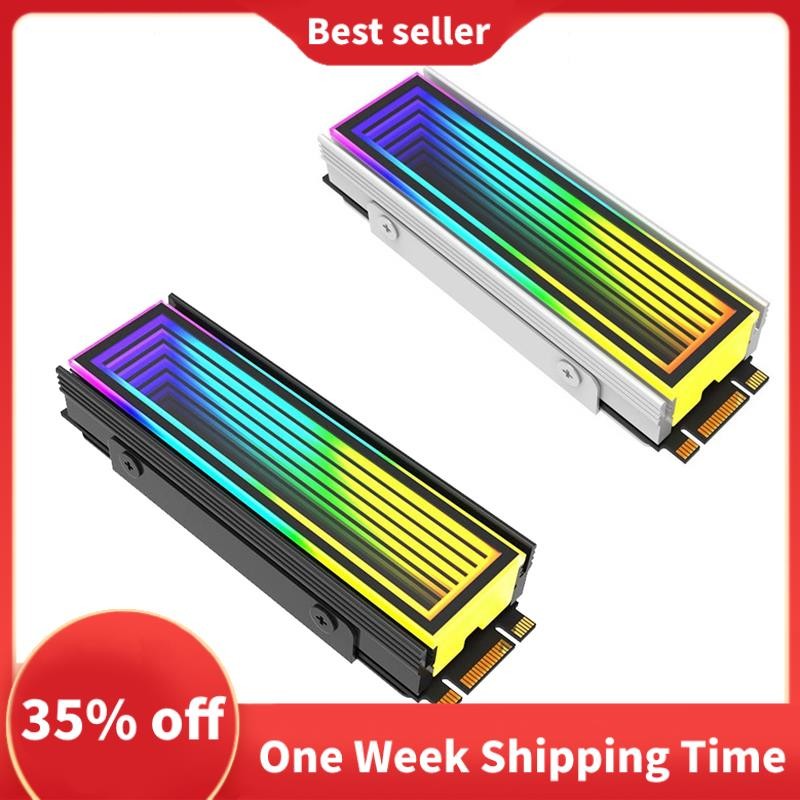 Roundsky Radiateur SSD M.2 NVMe ARGB 5V Sync - Refroidissement Dissipateur Thermique PC Avec Éclairage RGB