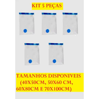 KIT 5 Sacos Ou Bomba Tomada 110V Para Embalar Á Vácuo Para Organização E Proteção Das Roupas em Oferta na Shopee