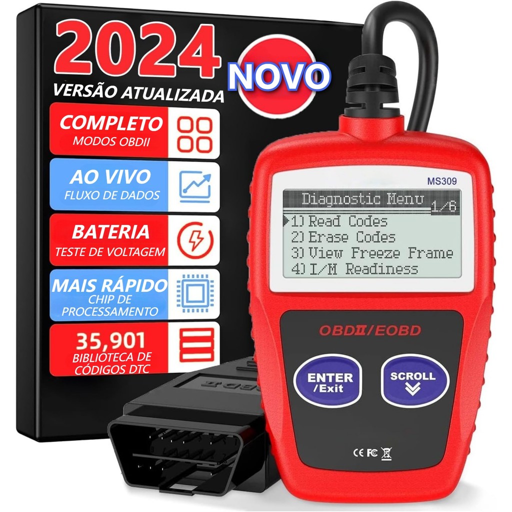 Scanner Automotivo Obd2 Ms309 Diagnostic Português - Básico Leitor De ...