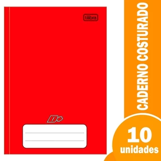 Caderno Costurado Tilibra 1/4 Capa Dura Mais+ Vermelho 96 Folhas - Embalagem com 10 Unidades em Oferta na Shopee