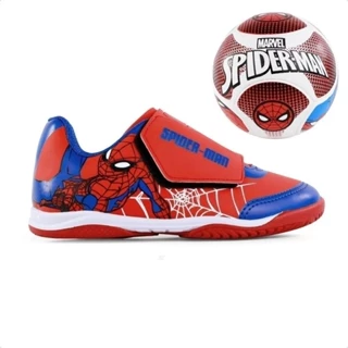 Kit Chuteira + Bola Infantil Futsal Dray Marvel Homem Aranha