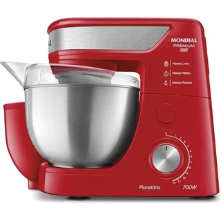 Batedeira Planetária Mondial Premium 4,5L Vermelho/Inox 700W 127V - BP-02P-R-TI em Oferta na Shopee