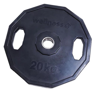 Anilha Poliuretano Furacão Olímpica 12 Faces Com Pegada 20KG Wellness - WK018 em Oferta na Shopee