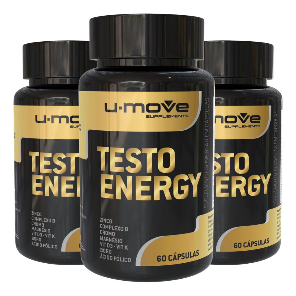 Kit 3x Testo Energy Precursor de Testosterona 60 Capsulas Pro hormonal ...