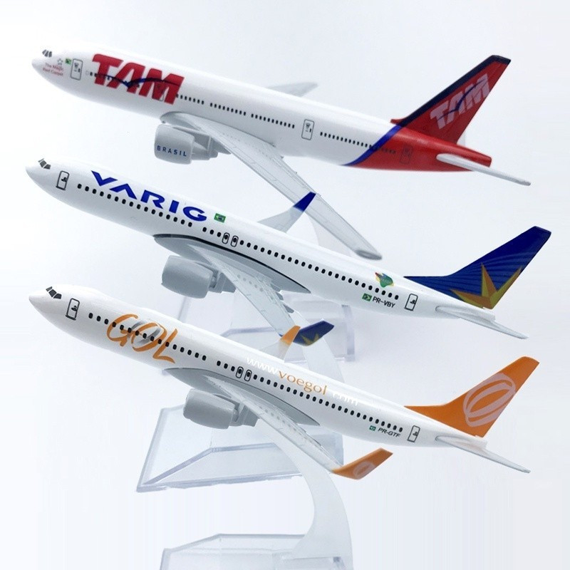 Air Aircraft Brasil Airlines Boeing 777 B737 Modelo B787 Air VARIG Gol Tam Auzl Lata Avião metálico Diecast 16 Cm