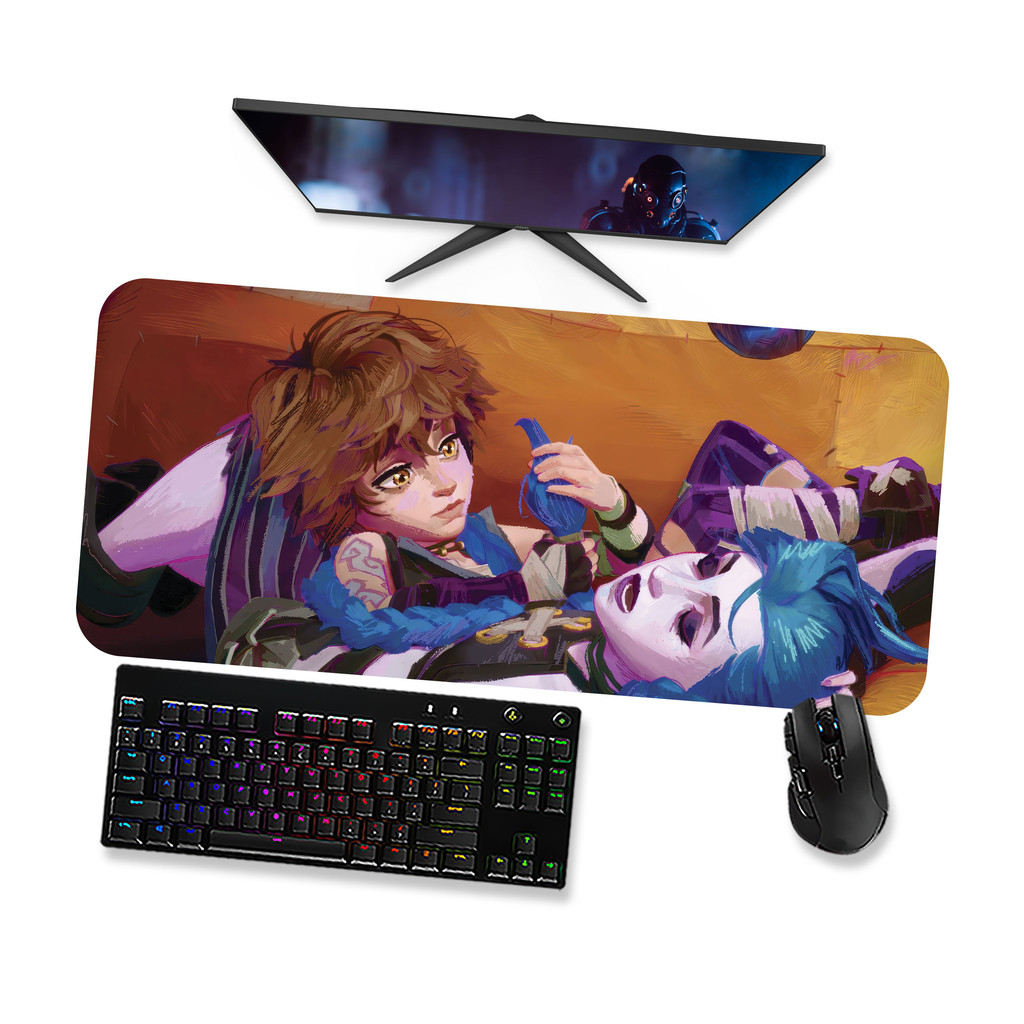 Mouse Pad Gamer - ARCANE JINX E ISHA1 - Mousepad Grande 90x40 80x40 60x40 70x30