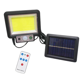 Luminária Solar Parede 117cob Placa Separada Sensor Presença em Oferta na Shopee