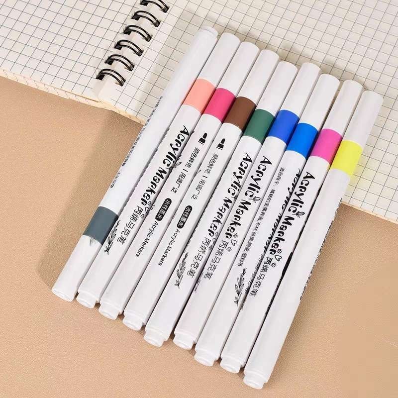 Caneta marcadora acrílica 36 cores 60 cores à prova d'água pincel especial cor opaca caneta de cartão antiga caneta colo